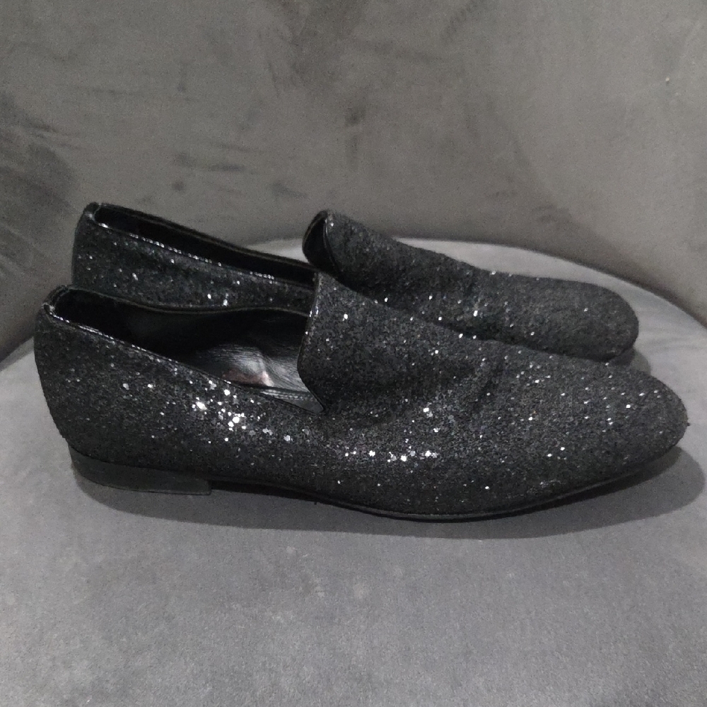 Jimmy Choo Black Sparkle Loafers